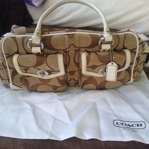 Coach Signature Pocket Tote Satchel K05J-6232